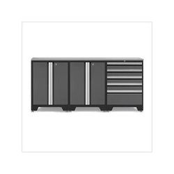 NewAge Garage Cabinets PRO Grey 4-Piece Work Station with Stainless Steel Top