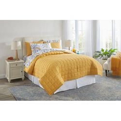Box Stitch Quilt Set by BrylaneHome in Arrow Wood (Size TWIN)