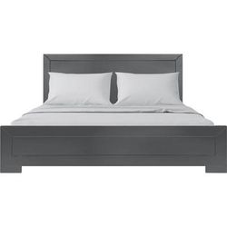 Oxford Platform Bed, Walnut, Twin by Camden Isle in Charcoal (Size FULL)