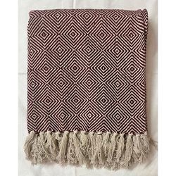 Diamond Woven Throw by BrylaneHome in Red