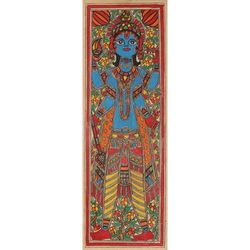 Supreme Vishnu,'Madhubani Vishnu Painting on Handmade Paper'
