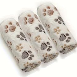 TEMU 1 Pack Of 3 Puppy Blankets Ultra Soft Warm Sleeping Pad Fluffy Premium Fleece Pet Blanket Velvet Throw For Dogs And Cats