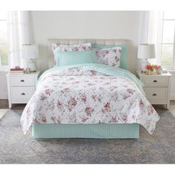 Reversible 8-Pc. Bed In A Bag Quilt Set by BrylaneHome in Multi Color Floral (Size FL/QUE)