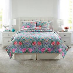 Saskia 3-Pc. Quilt Set by BrylaneHome in Gray (Size KING)
