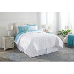 Box Stitch Quilt Set by BrylaneHome in Fresh (Size TWIN)