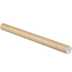 1 1/2 x 15" Kraft Tubes with Caps, Case Of 50 (P1515K)