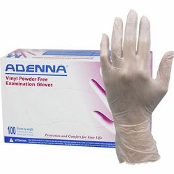 Adenna, Inc. VPF236 Vinyl Powder Free Exam Gloves, Large Size, 100/Box, 4 mil Thickness, 9.40" Glove Length - Case of 1000