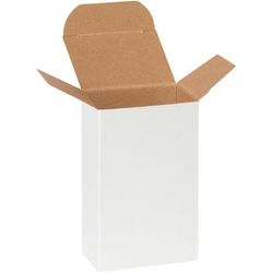 2 1/2 x 1 3/4 x 4" White Reverse Tuck Folding Cartons, Case Of 500 (RTD2W)