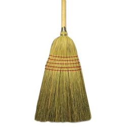 Boardwalk BR10004 Corn/Fiber Brooms, Corn/Yucca Bristles, 53.5" Overall Length, Natural, 6/Carton - Case of 6 BR10004BW