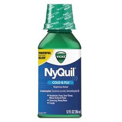 Vicks NyQuil Cold and Flu NightTime Liquid, 12 oz. Bottle (PGC01426EA)