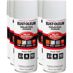 Rust-Oleum 1692830VCT Industrial Choice Enamel Spray Paint, Liquid, 12 fl oz, 6/Carton, White - Case of 6 RST1692830VCT