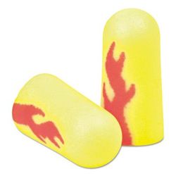 3M 312-1252 E-A-Rsoft Blasts Earplugs, Uncorded, Foam, Yellow Neon/Red Flame, 200 Pairs - Box of 200 MMM3121252