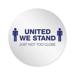 Deflecto PSDD20UWS50 Personal Spacing Discs, United We Stand, 20" dia, White/Blue, 50/Carton - Case of 50 DEFPSDD20UWS50