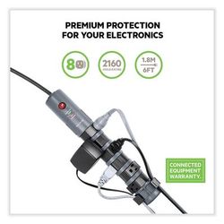 Belkin BP108000-06 Pivot Plug Surge Protector, 8 Outlets, 6 ft Cord, 1800 Joules, Black BLKBP10800006