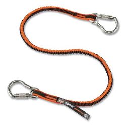 Ergodyne 19823 Squids 3111F(x) Tool Lanyard w/StainlessSteel Carabiners,15lb Max Work Cap, 38" to 48",Orange/Gray,Ships in 1-3 Business Days EGO19823