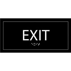 Lorell 02662 Exit Sign, 1 Each, 4" x 8" Height, Rectangular Shape, Easy Readability, Injection-molded, Plastic, Black