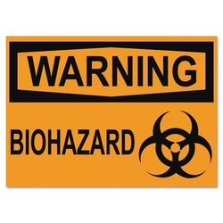 U.S. Stamp & Sign 5498 OSHA Safety Signs, WARNING BIOHAZARD, Orange/Black, 10 x 14