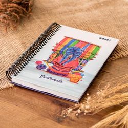 'Cultural Weaver-Themed Paper Journal from Guatemala'