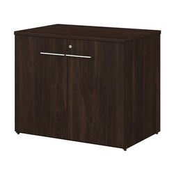 Bush Business Furniture Office 500 36"w Storage Cabinet With Doors, Black Walnut, Standard Delivery