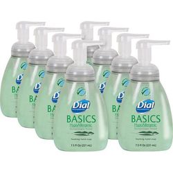 Dial Basics Hypoallergenic Foaming Hand Soap, Honeysuckle Scent, 7.5 Oz, Pack Of 8 Pump Bottles