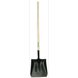 Steel Coal Shovel, 14.5 In L X 13.5 In W Blade, Square Point, 48 In White Ash Straight Handle