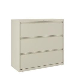 Workpro 42"w X 18-5/8"d Lateral 3-Drawer File Cabinet, Putty