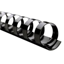 Gbc Combbind 19-Ring Binding Spines, 3/8" Capacity (55 Sheets), Black, Box Of 100