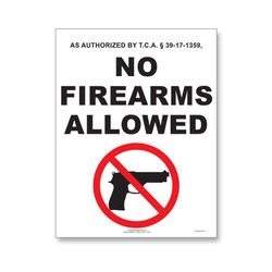 Complyright State Weapons Law 1-Year Poster Service, English, Tennessee, 8 1/2" X 11"