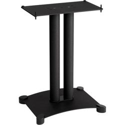 Sanus Steel Series Center Channel Speaker Stand - 22 In - Steel - Black - 35 lb Load Capacity - 22" X 14.9" - Steel, Brass - Black