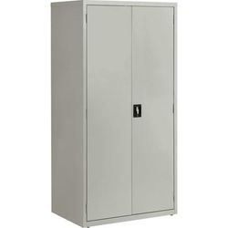 Lorell Fortress Series 24"d Steel Storage Cabinet, Fully Assembled, 5-Shelf, Light Gray