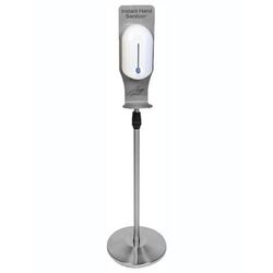Csl Touch-Free Hand Sanitizer Dispenser And Stand, 48"h X 14"w X 14"d, Silver/white