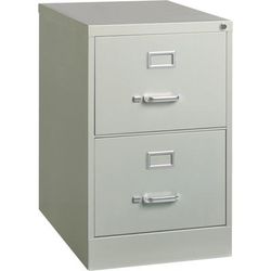 Lorell Fortress 26-1/2"d Vertical 2-Drawer Legal-Size File Cabinet, Light Gray