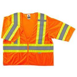 Ergodyne Glowear Safety Vest, 2-Tone, Type-R Class 3, 2Xl/3X, Orange, 8330Z