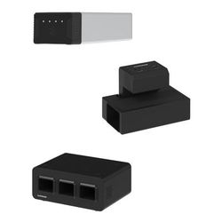 Luxor Edgepower Desktop Charging Station System, Light Use Bundle, Black/silver, Kbep-3B3C3