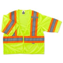 Ergodyne Glowear Safety Vest, 2-Tone, Type-R Class 3, Small/medium, Lime, 8330Z