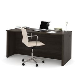 Bestar Embassy 66"w Computer Desk Shell, Dark Chocolate