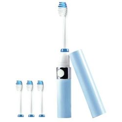 Pursonic S53 Portable Sonic Toothbrush With 3 Brush Heads, 6-1/2" X 3/4", Blue