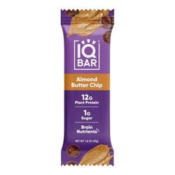 Iq Bar Brain Fuel Protein Bars, Almond Butter Chip, 1.6 Oz, Box Of 24 Bars