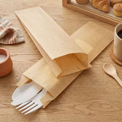 Kraft Grease Resistant Bags 2 3/4" x 1 1/4" x 10" 100 Pack GPB7K
