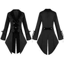 Retrò Vintage Punk Gotico Steampunk Cappotto Mascherata Smoking Vampiro Medico della peste Pizzo Costume Per donna Halloween Carnevale Mascherata Feste Halloween Adulti Cappotto