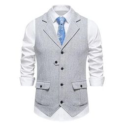 Classico Retrò Vintage Anni 1920 Gilet Il grande Gatsby Costume Per uomo Carnevale Mascherata Matrimonio Feste Ospite di nozze Adulti Gilet Primavera Autunno