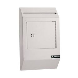 AdirOffice Heavy-Duty Weatherproof Secured Secure Drop Box, 10 x 4 x 16.3, White (ALHI63113WHI)