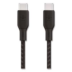 Belkin BOOST CHARGE Braided USB-C to USB-C Cable, 100 W Power Delivery, 6.6 ft, Black (BLKCAB014BT2MBK)