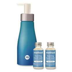 Method Refill + Reuse Foaming Hand Soap Refill Kit, Sea Minerals, (2) 1 oz Refill Bottles, 10 oz Dispenser Bottle (MTH356001)