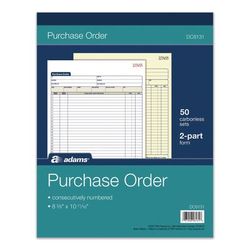 Adams Multipart Purchase Order Pad, Two-Part Carbonless, 8.38 x 10.19, 50 Forms Total (ABFDC8131)