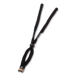 ergodyne Skullerz 3215 Cotton Breakaway Eyewear Lanyard, Cotton Barrel Slide Fastener, 12" Long, Black (EGO19212)