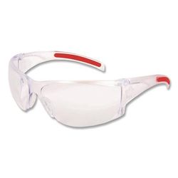 MCR Safety Hulk HK1 Series Safety Glasses, Anti-Fog, Clear/Red Plastic Frame, Clear Plastic Lens (CRWHK110AF)