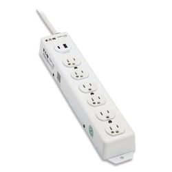 Tripp Lite by Eaton Safe-IT Medical-Grade Power Strip with Antimicrobial Protection, 6 Hospital-Grade Outlets, USB Charging, 2 ft Cord, White (TRPPS60
