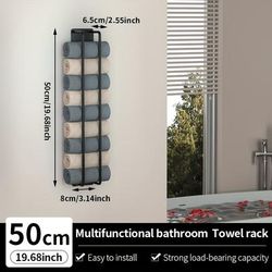 TEMU Wall-mounted Towel Rack For The Bathroom, Metal Towel Holder For The Shower Room, Towel Organizer For , Suitable For Hand Towels, Bathrobes, Towels, And Washcloths, Bathroom Accessories.