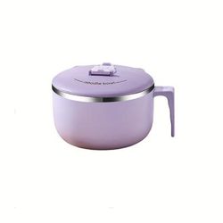 TEMU 1300ml Stainless Steel Noodle Bowl With Lid - Rust-resistant, Round, Ideal For Dorms & Restaurants, Serving Noodles